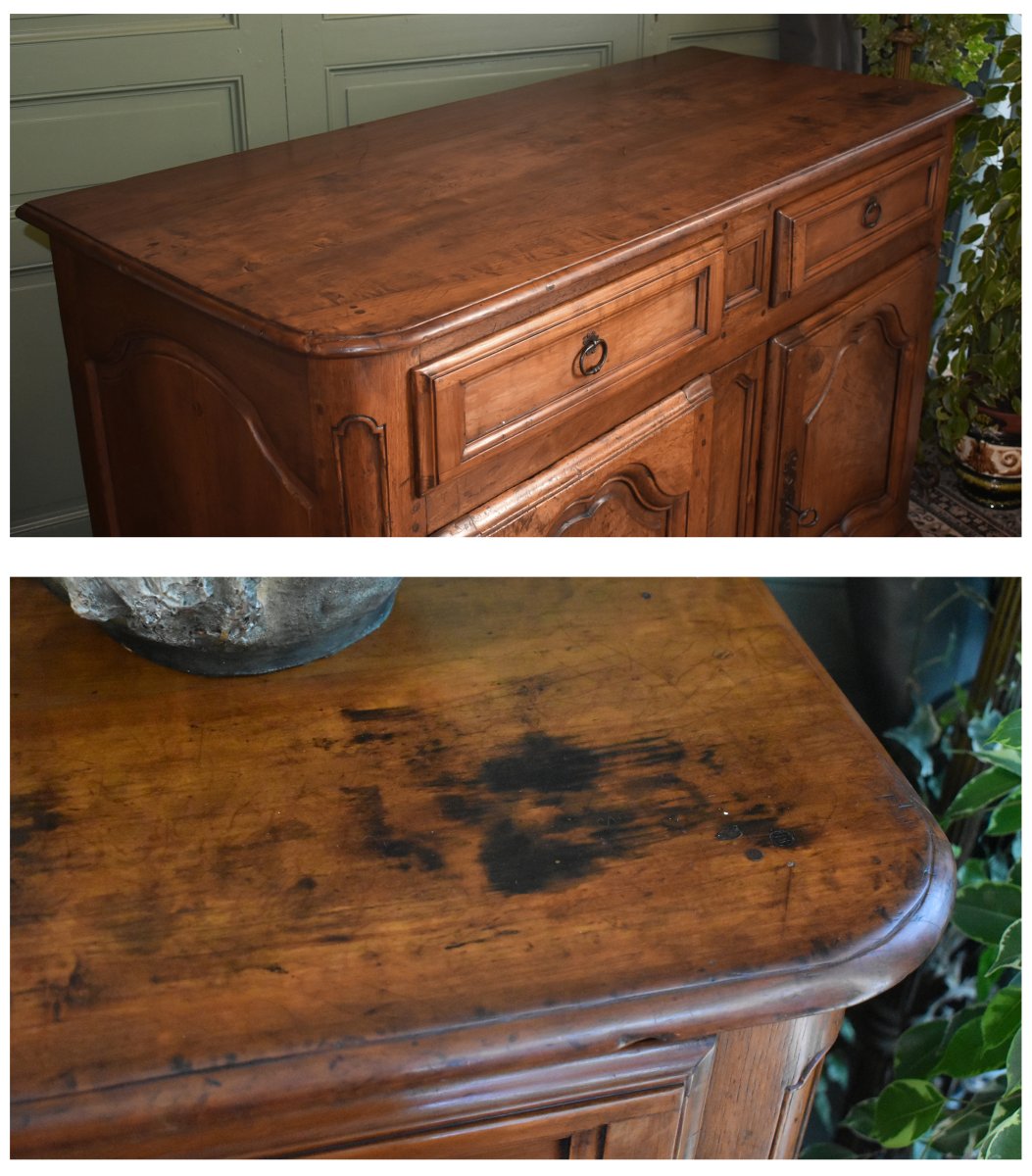 Low Sideboard In Louis XIV-style Walnut Paneling, A Hunting Cabinet, Late 17th  To Early 18th  -photo-3