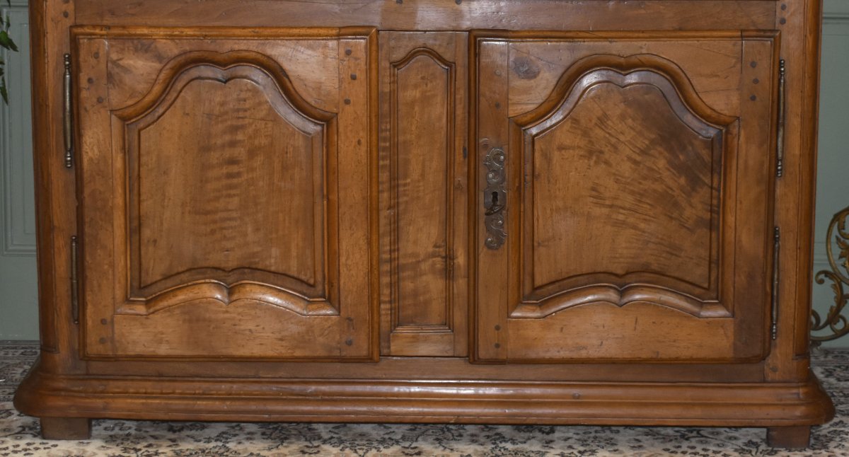 Low Sideboard In Louis XIV-style Walnut Paneling, A Hunting Cabinet, Late 17th  To Early 18th  -photo-4