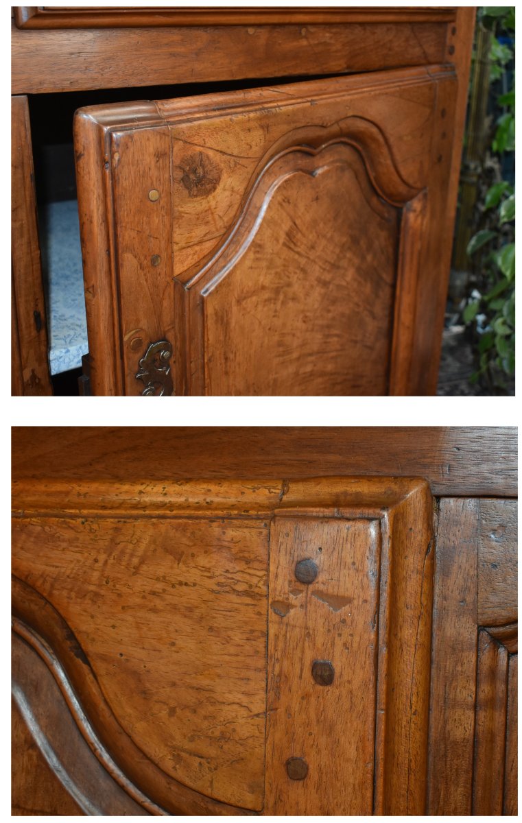 Low Sideboard In Louis XIV-style Walnut Paneling, A Hunting Cabinet, Late 17th  To Early 18th  -photo-6