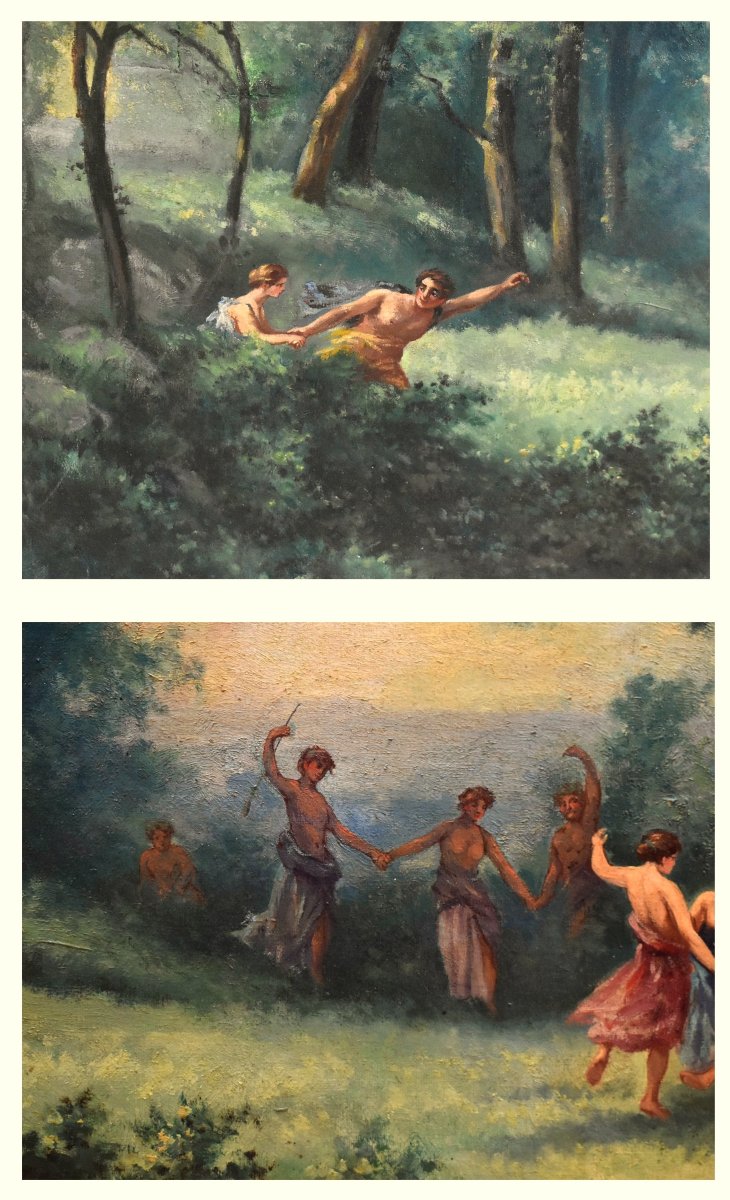 L. Dubois peintre décorateur à Limoges " une matinée, la danse des nymphes" d'après Corot      -photo-4