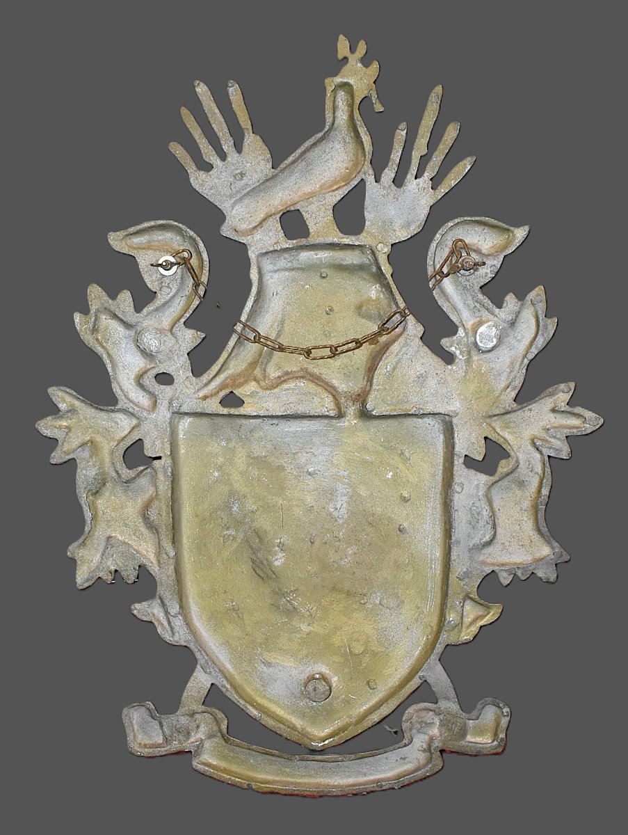 Blason Aux Armoiries, Bouclier, Heaume, étoiles, Inscriptions:  Non Mihi - Non Tibi - Sed Nobis-photo-8