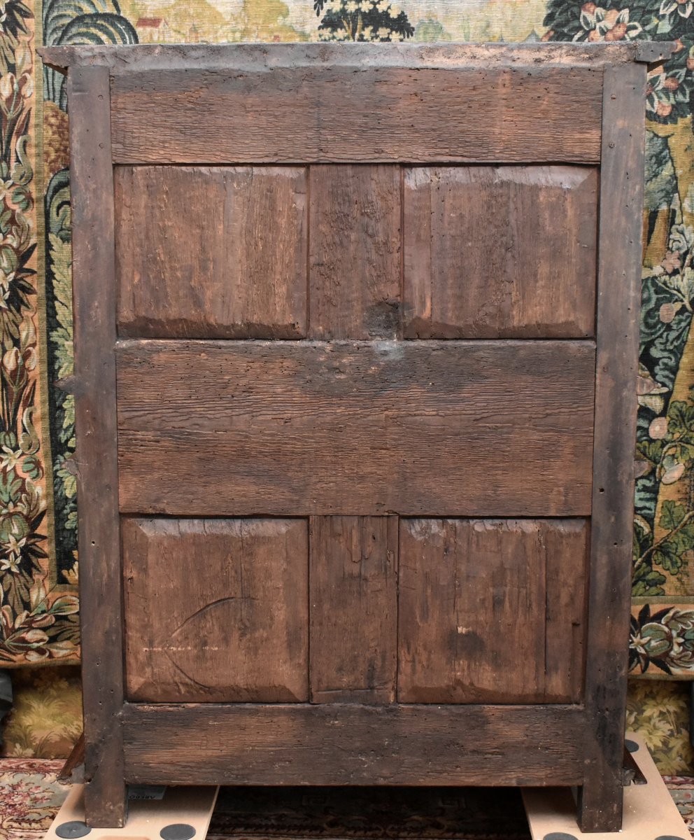 Small 4-door Renaissance-era Walnut Sideboard—louis XIII Style, Four-door Cabinet, 17th Century-photo-8