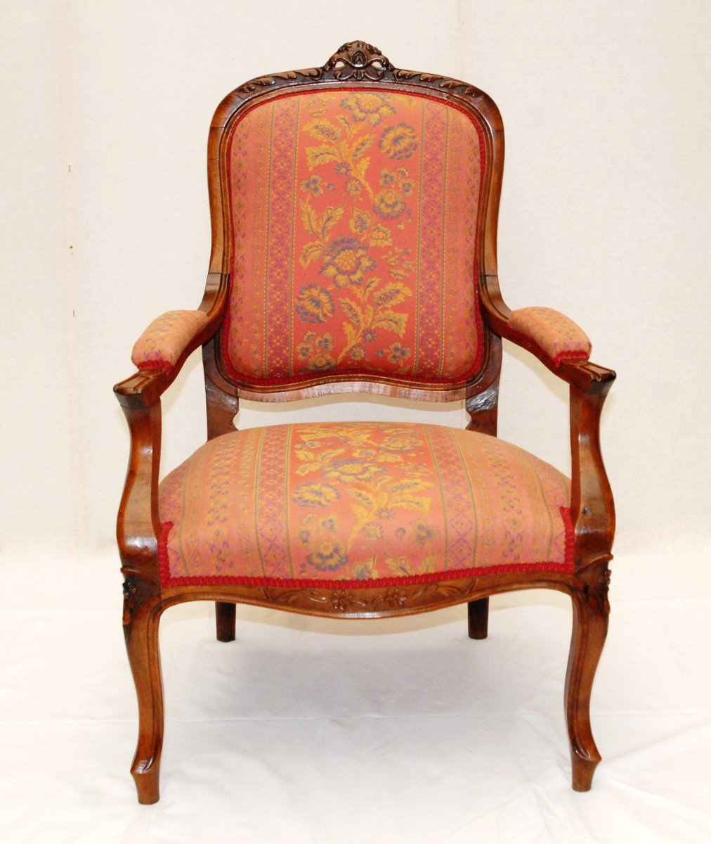 Paire De Fauteuils XIXème. De Style Louis XV.-photo-3