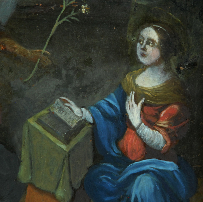 Painting, Oil On Copper, Annunciation, End XVII Eme - Early XVIII Eme-photo-3