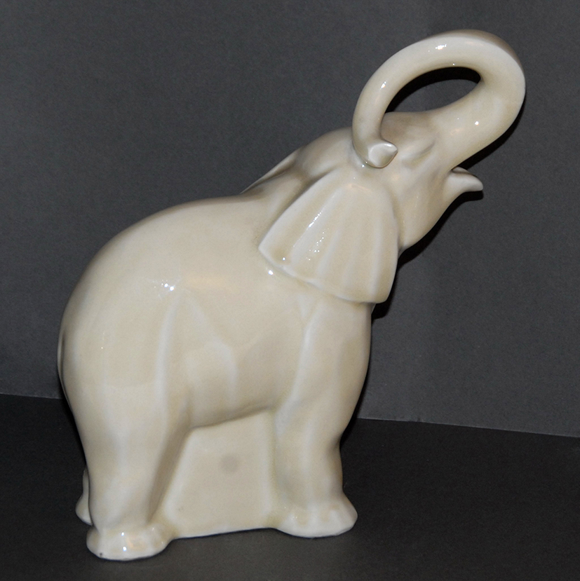 Statue, Sculpture, Elephant, Antelope In Limoges Porcelain.-photo-2