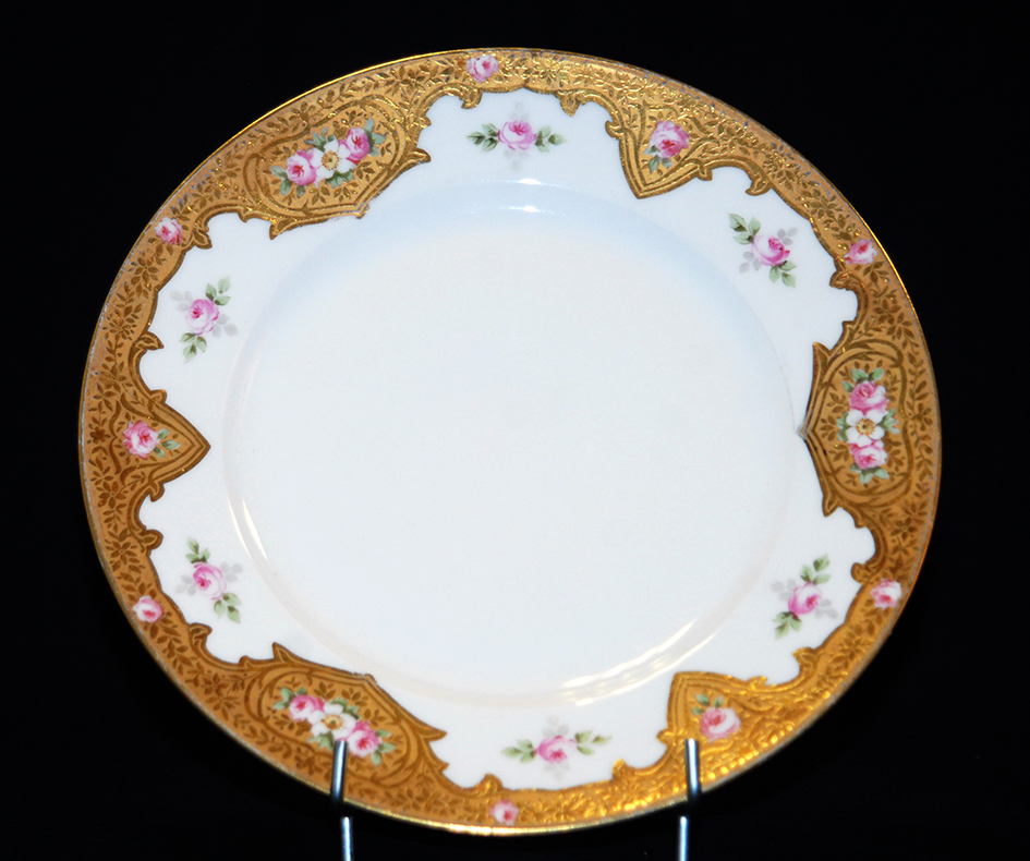 Plate Porcelain Limoges Decor Painted Hand, And Golden Paste.-photo-2