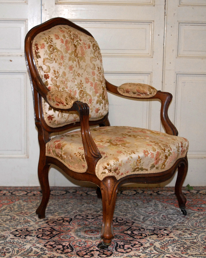 Paire De Fauteuils De Style Louis XV, XIX Eme, Acajou.-photo-4