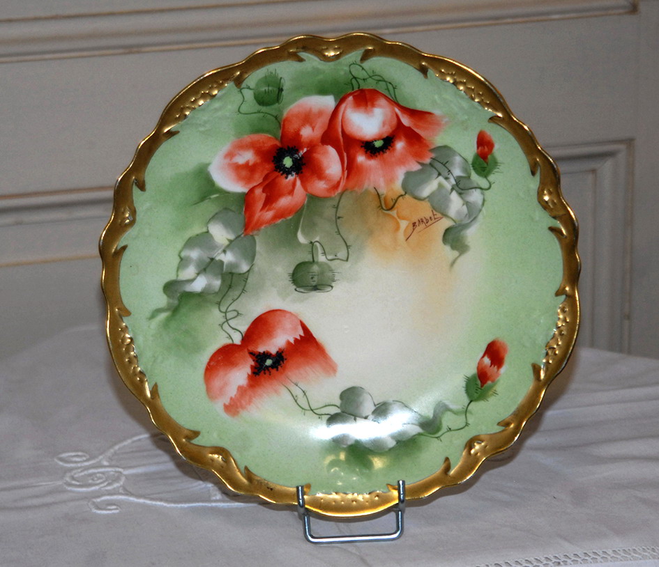 Decorative Plate, Porcelain Limoges, Hand Painted.-photo-2