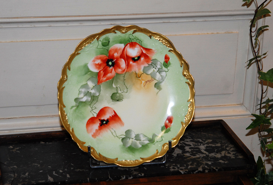 Decorative Plate, Porcelain Limoges, Hand Painted.-photo-3