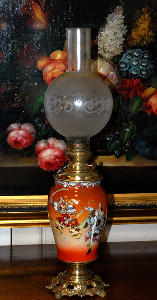 Porcelain Vase From Japan Mounted In Oil Lamp, Nineteenth.-photo-1