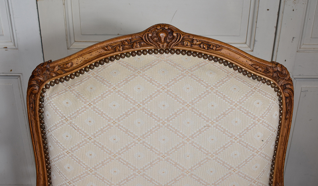 Paire De Fauteuils à La Reine Louis XV , Dossier Plat , XIXème.-photo-2