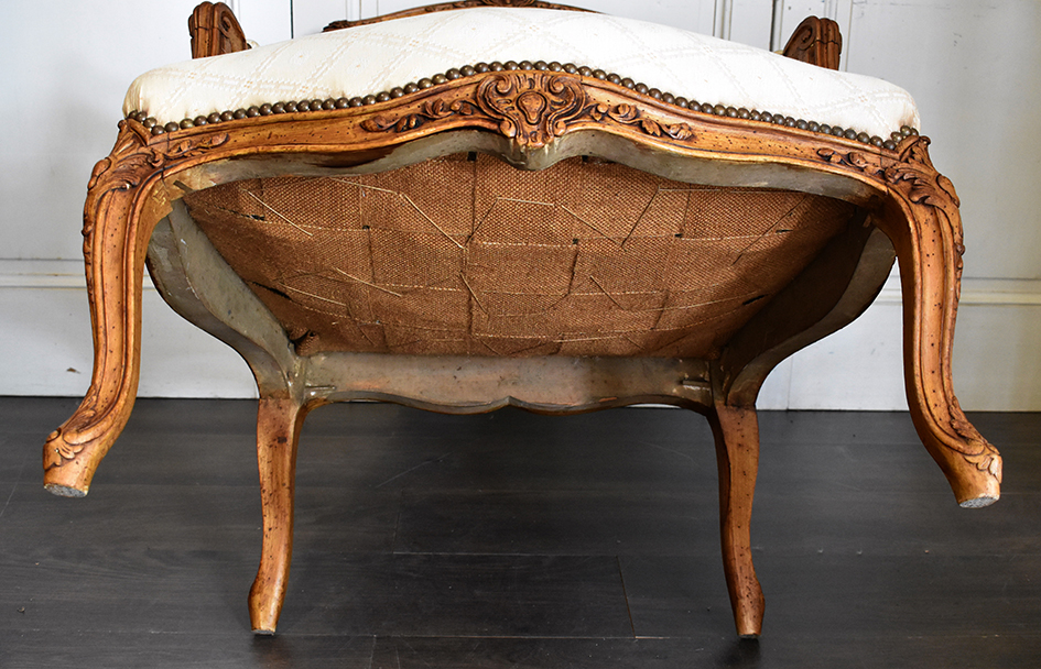 Paire De Fauteuils à La Reine Louis XV , Dossier Plat , XIXème.-photo-8