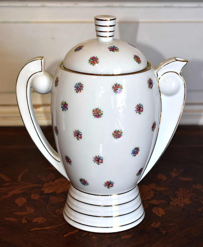 Thabard Décorateur  ( 1932-1950 ).  Service à Café Art Déco, En Porcelaine De Limoges-photo-5