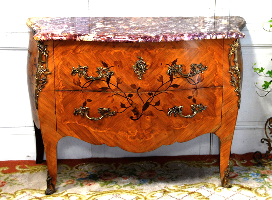 Louis XV Commode "sauteuse" Marquetry And Rosewood-photo-2