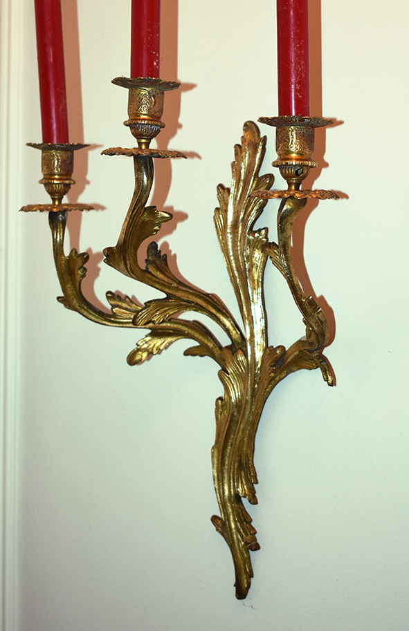 Pair Of Bronze Wall Louis XV Style Rocaille, XIX.-photo-1