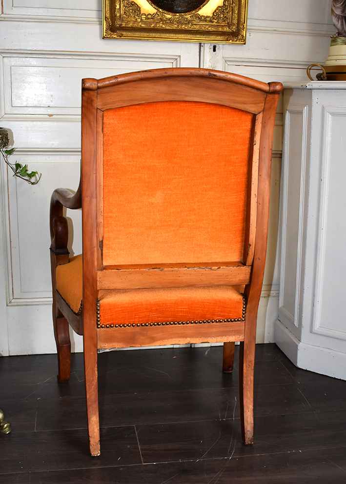 Armchair Walnut Walnut, Restoration Era, XIX.-photo-4