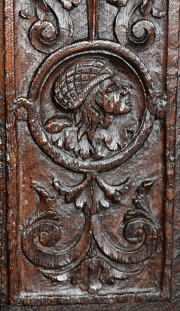 Renaissance Style Chest, In Carved Oak, Eighteenth.-photo-2