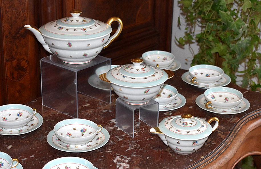 Giraud Brousseau Period 1959, Limoges Porcelain Coffee Service-photo-2