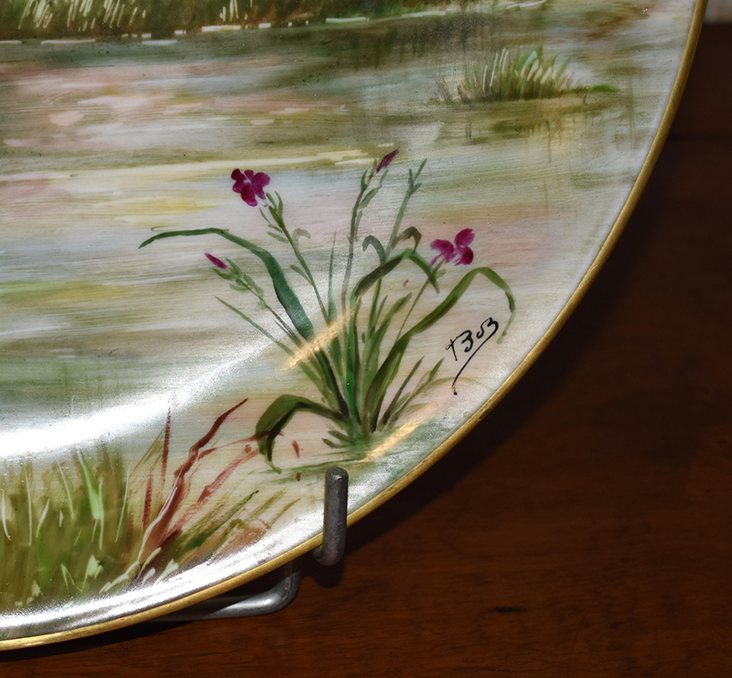 P. Pastaud. Pair Of Great Plates Porcelain Limoges, Entirely Hand Painted.-photo-4