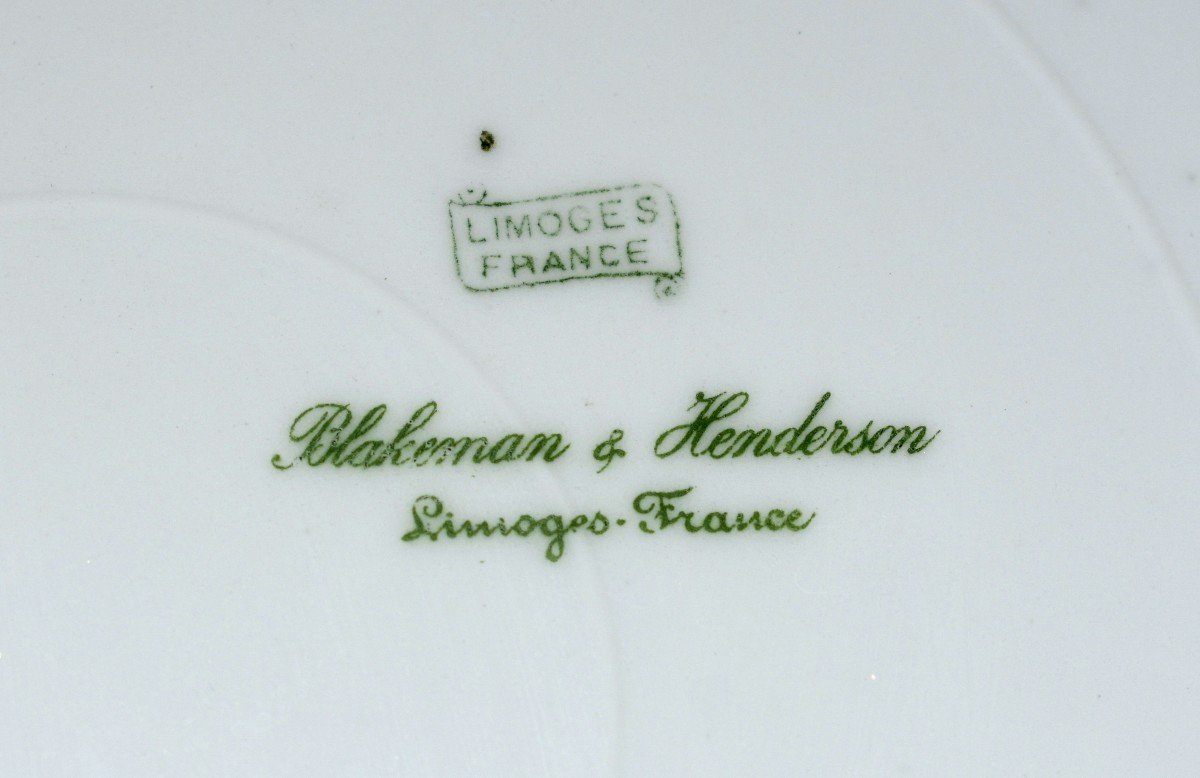  Grand Plat d&eacute;coratif En Porcelaine De Limoges, Peint Main, Fin XIX&egrave;me. sign&eacute; Baumy-photo-2