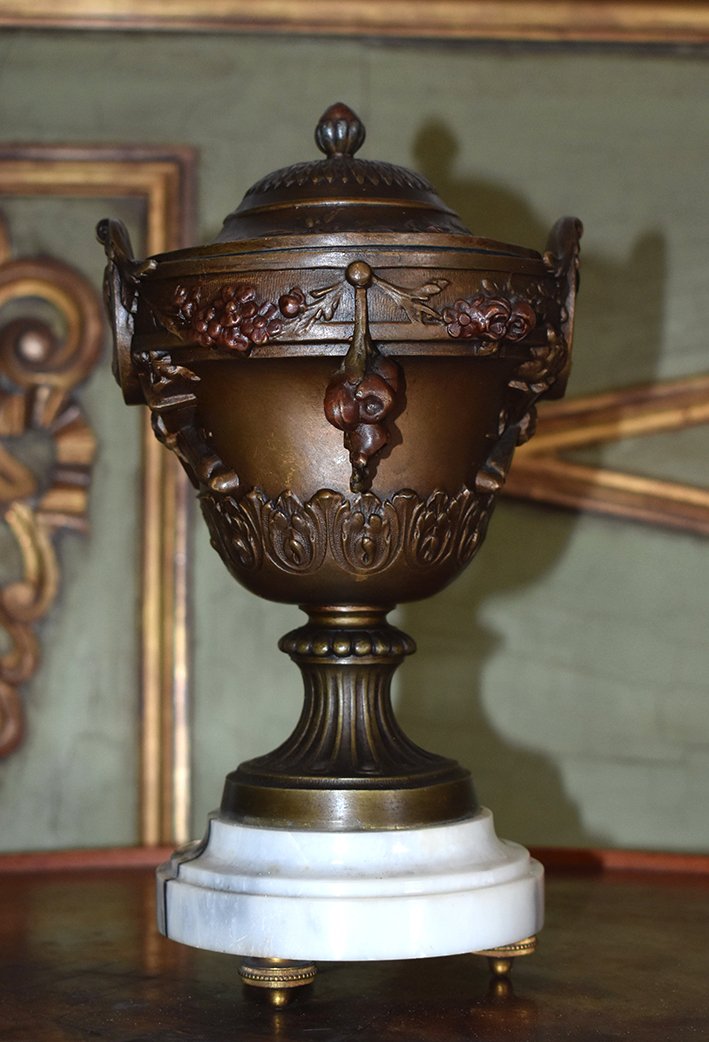 Hyppolyte, François  Moreau . Pot Couvert, cassolette,  Coupe Sur Pied Napoleon III.  XIXème.-photo-4