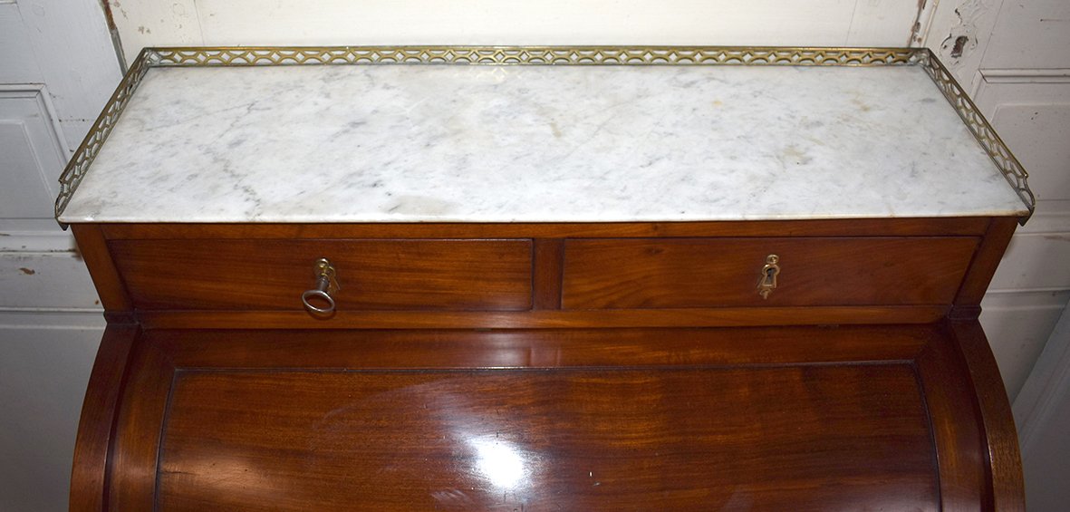 Bureau Cylindre De Dame En Acajou De  Style Louis XVI.-photo-6