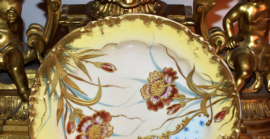  Delignières  ( 1879-1900 ) Assiette de collection ,  Décorative En Porcelaine De Limoges , Décor Peint  Main.-photo-3