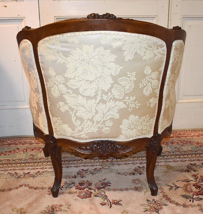 Duchesse brisée. Bergère et  Repose - Pieds De Style Louis XV  rocaille.-photo-2