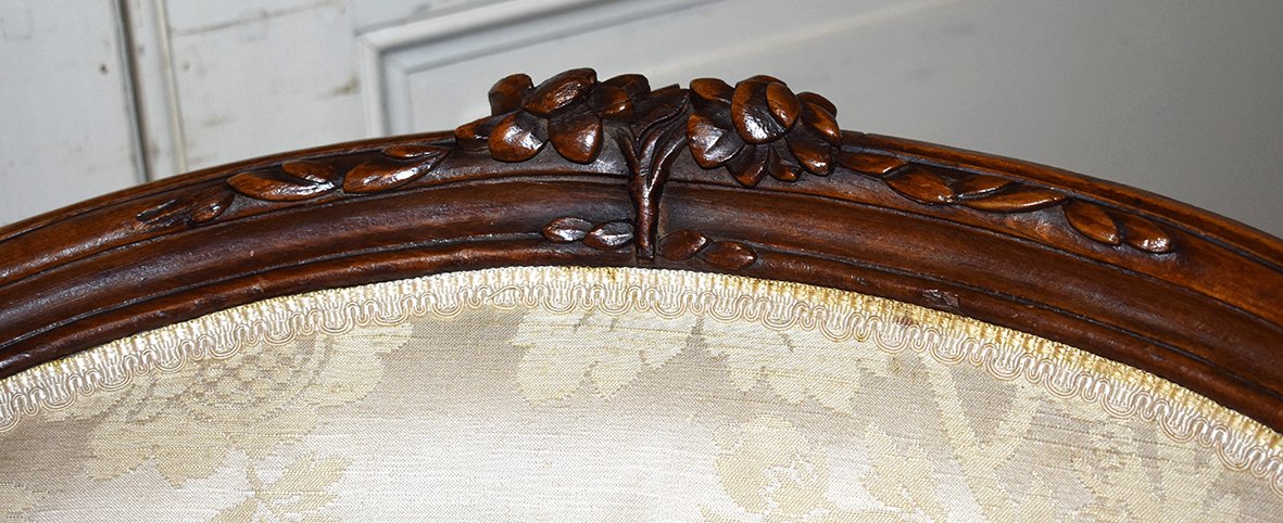 Duchesse brisée. Bergère et  Repose - Pieds De Style Louis XV  rocaille.-photo-5