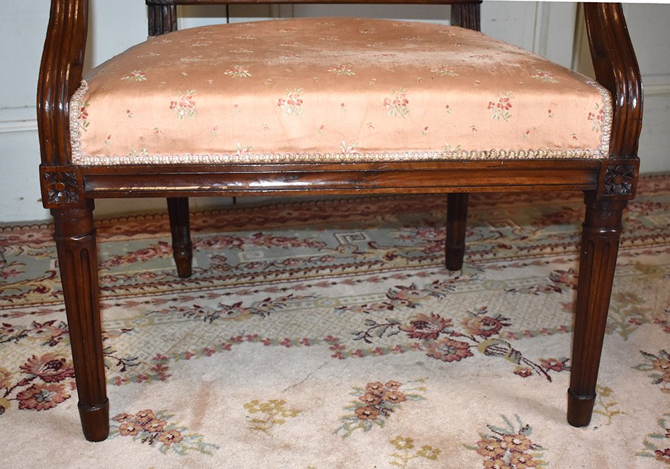 Louis XVI Armchair With Flat Back, Said To The Queen, Eighteenth Time.-photo-4