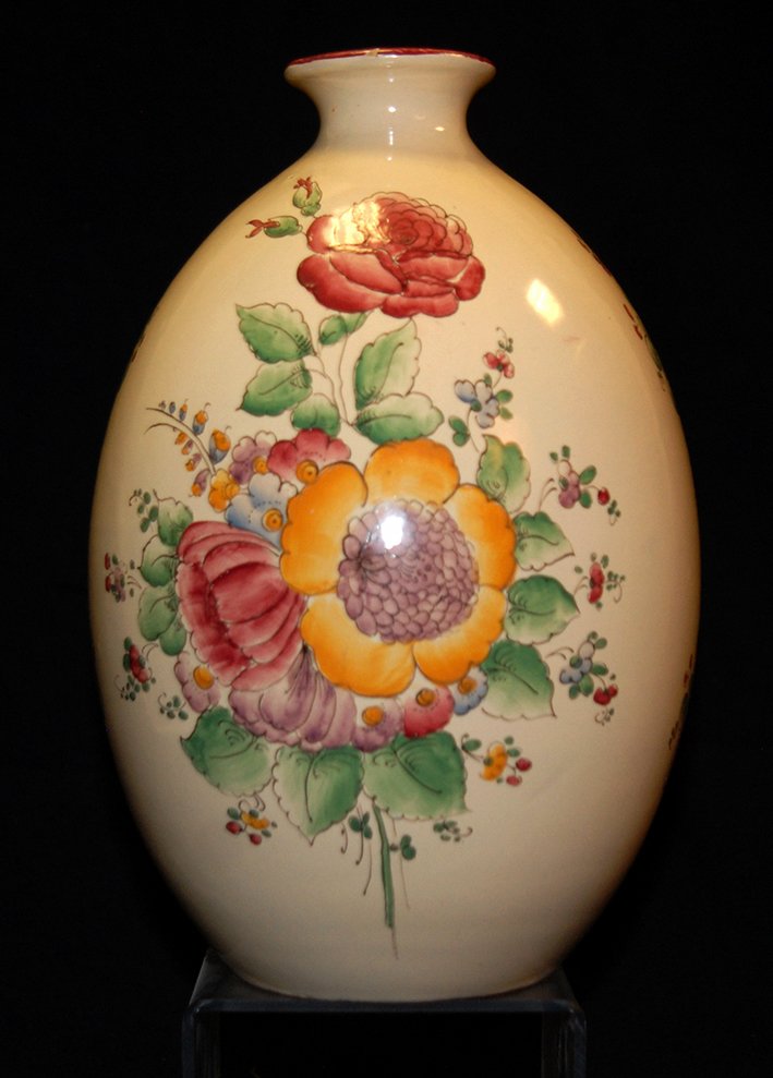 Alfred Renoleau Angoulème ( 1854-1930 ) . Vase En Faïence à Décor De Fleurs.-photo-2