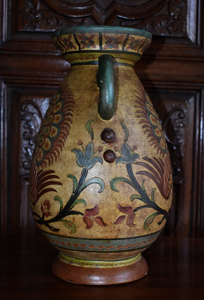Large Ceramic Vase Montopoli Val d'Arno, Italy. Peacock Decor-photo-4