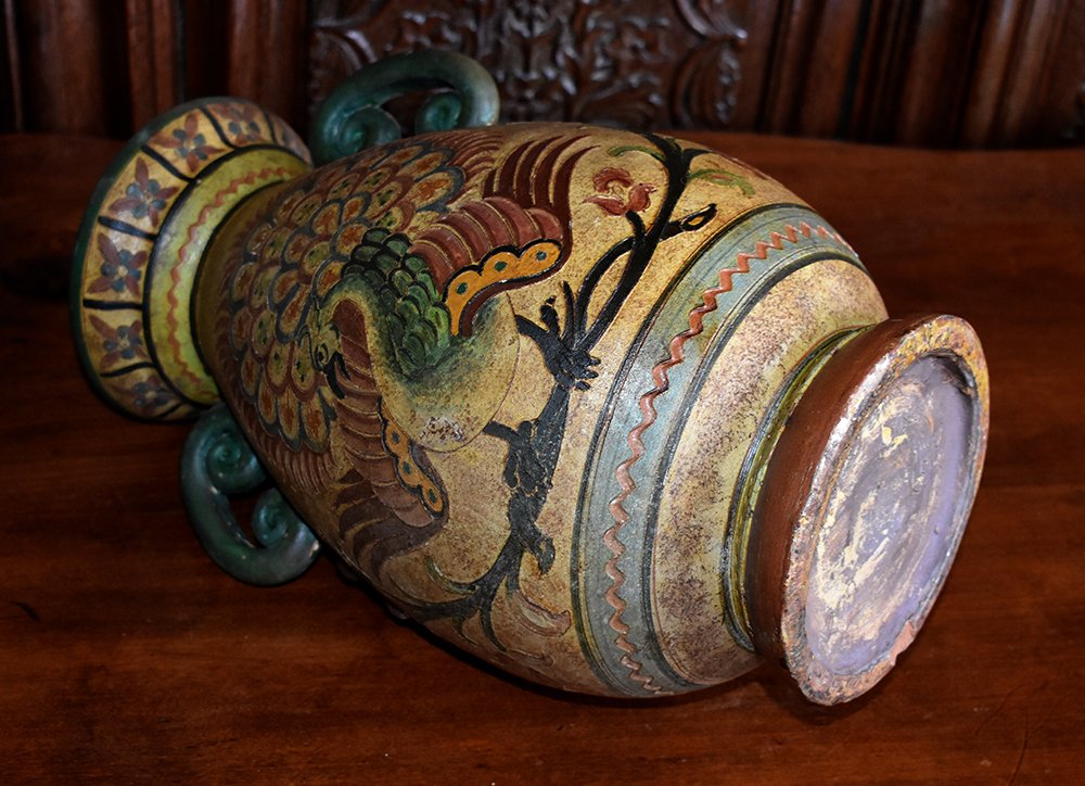 Large Ceramic Vase Montopoli Val d'Arno, Italy. Peacock Decor-photo-7