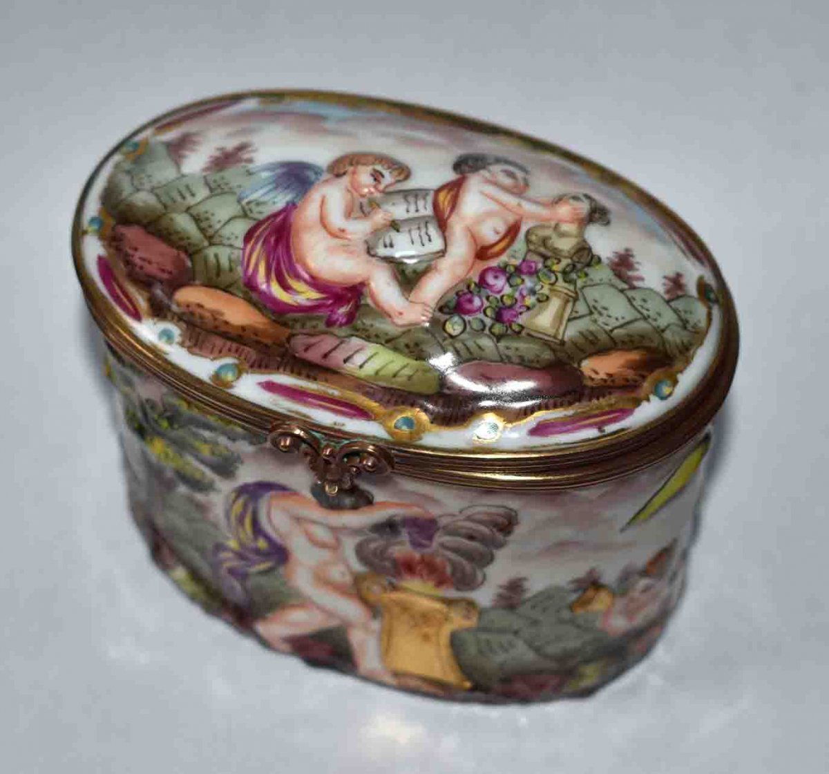 Coffret  à Bijoux En Porcelaine ,  Capodimonte, Naples, XIXème-photo-2