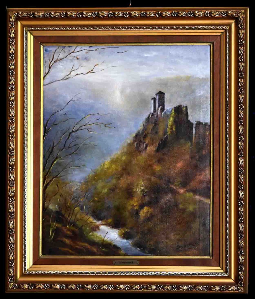 O. Sanchez, Landscape Creuse Valley, Castle Ruins, Crozant,