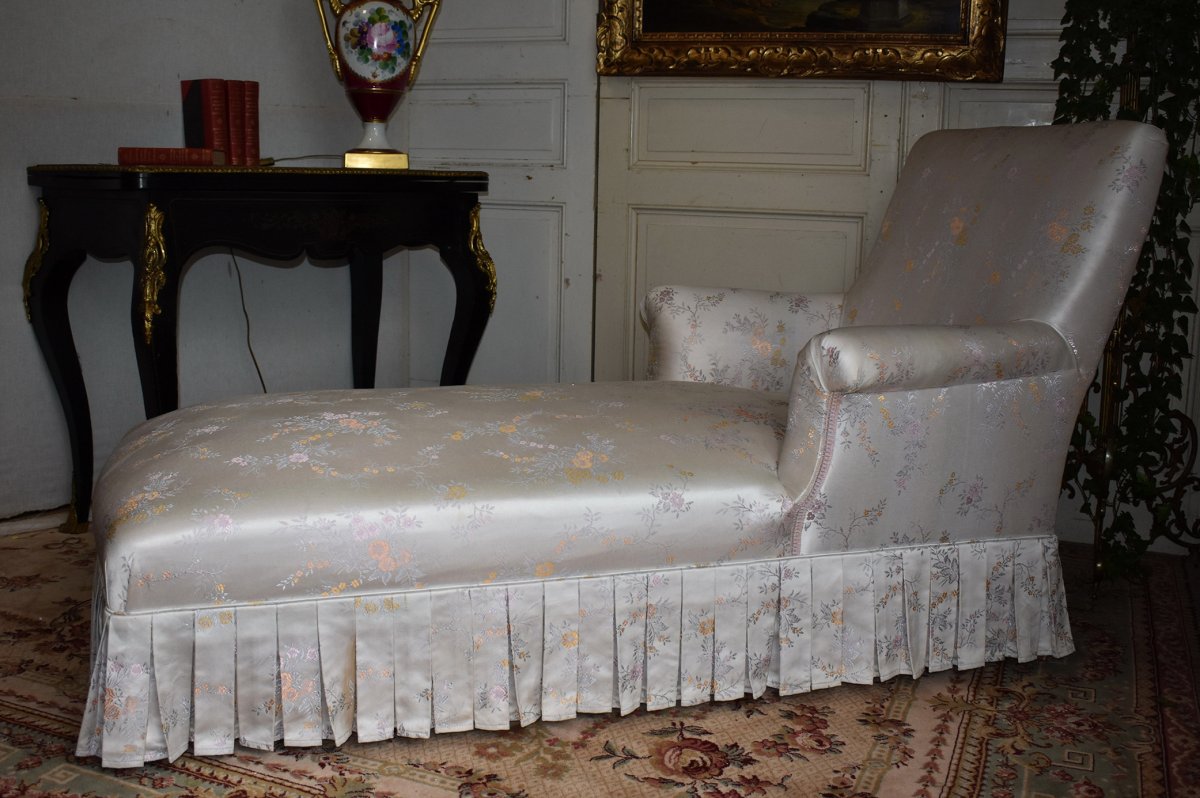 Méridienne, Fauteuil  d'époque Napoléon III, lit de repos  XIXème. -photo-1