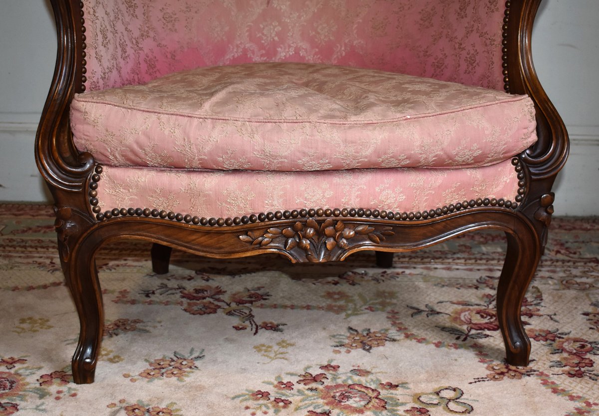 Large  Bergère De Style Louis XV -photo-4