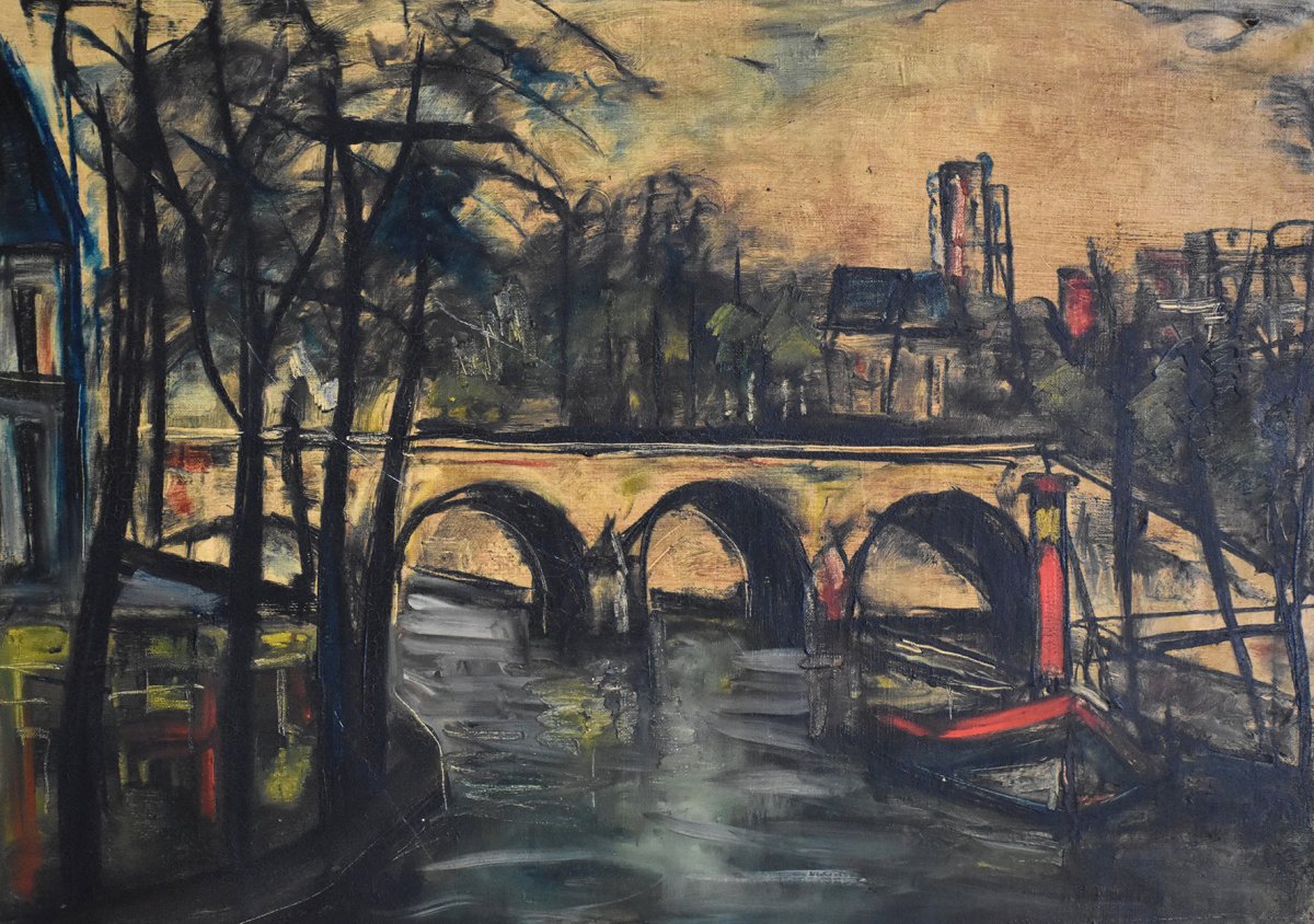 Limoges, François Faucher (1906-1985), Vue d'Un Pont Sur La Seine , Artiste Peintre Limousin. -photo-4