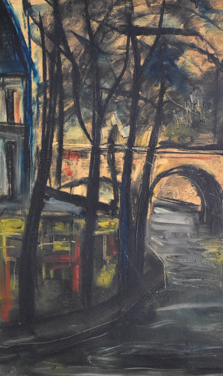Limoges, François Faucher (1906-1985), Vue d'Un Pont Sur La Seine , Artiste Peintre Limousin. -photo-1