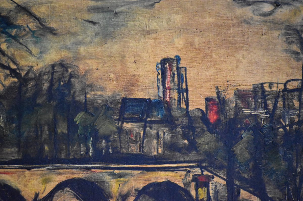 Limoges, François Faucher (1906-1985), Vue d'Un Pont Sur La Seine , Artiste Peintre Limousin. -photo-3