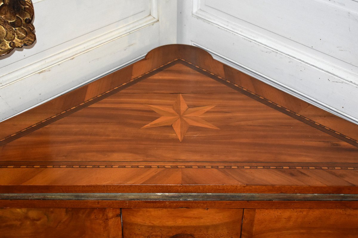 Louis XV Games Table In Marquetry, Triangular Tray Forming Corner, XVIIIth. Game Of-photo-3