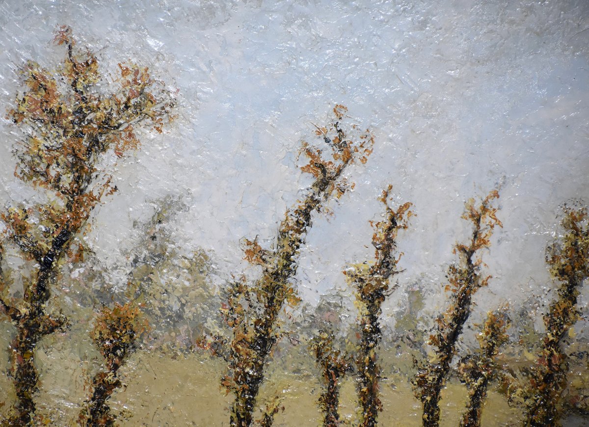 Louis  Peyrat (1911-1999) .  huile sur toile  encadrée intitulée : paysage corrézien 1969.-photo-3