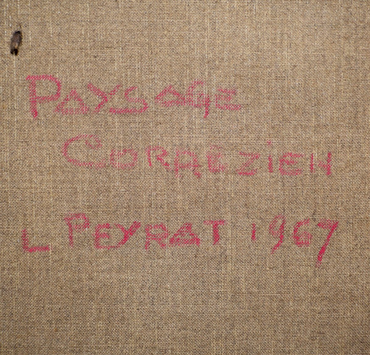 Louis  Peyrat (1911-1999) .  huile sur toile  encadrée intitulée : paysage corrézien 1969.-photo-7