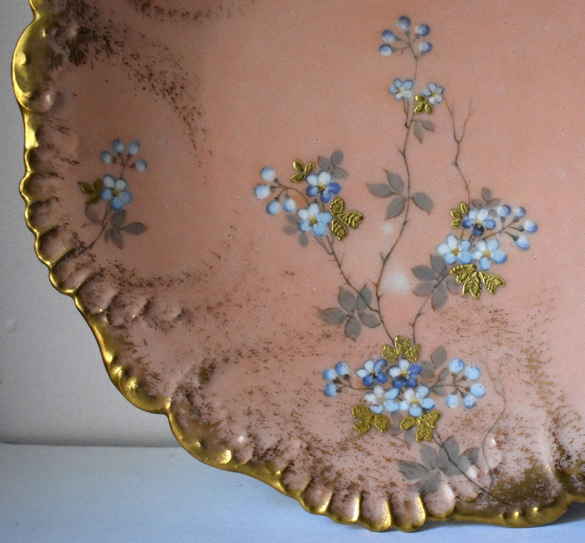 Laviolette (1896), Decorative Wall Plate, Limoges Porcelain, Hand Painted Floral Decor-photo-3