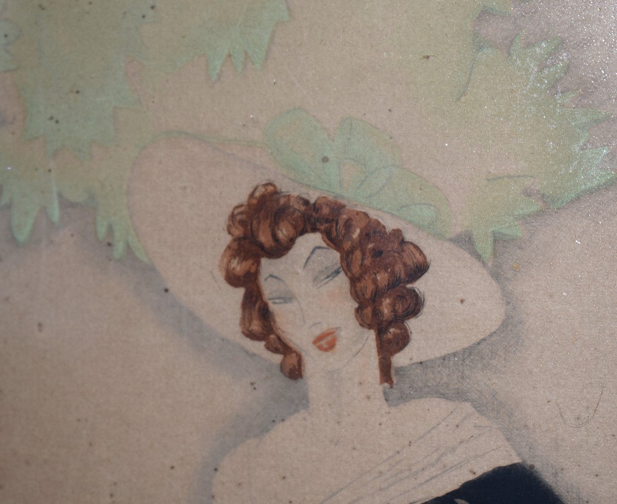 Sylvain Sauvage (1888-1948) Félix Roy,  Epreuve d'artiste  Aquarellée, Scène Galante .-photo-2