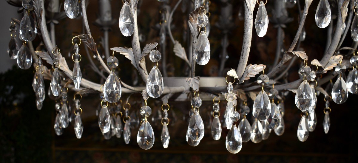 Cage Chandelier With Tassels In The Taste Of Maison Baguès With 12 Arms Of Lights.-photo-3
