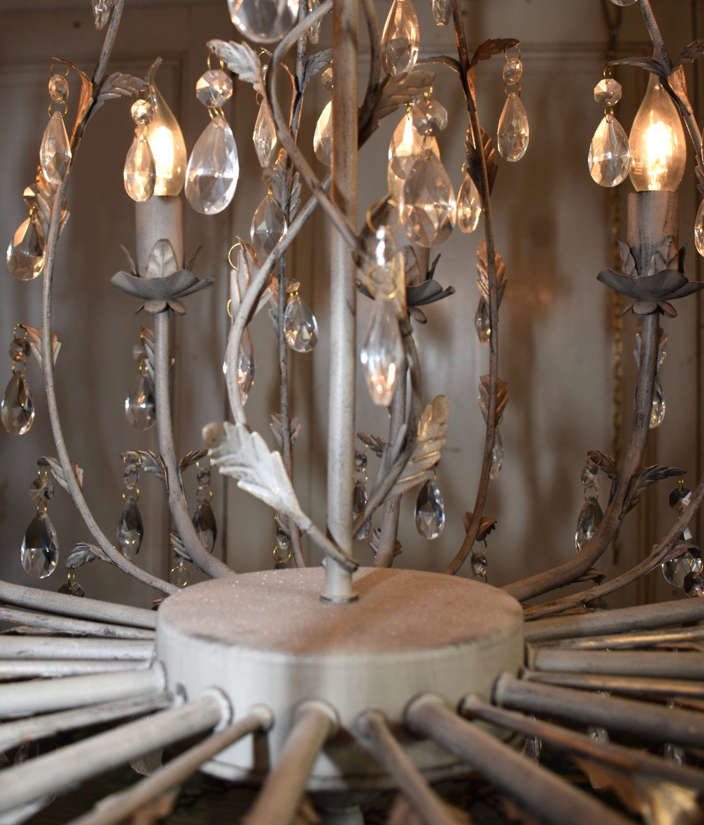 Cage Chandelier With Tassels In The Taste Of Maison Baguès With 12 Arms Of Lights.-photo-7