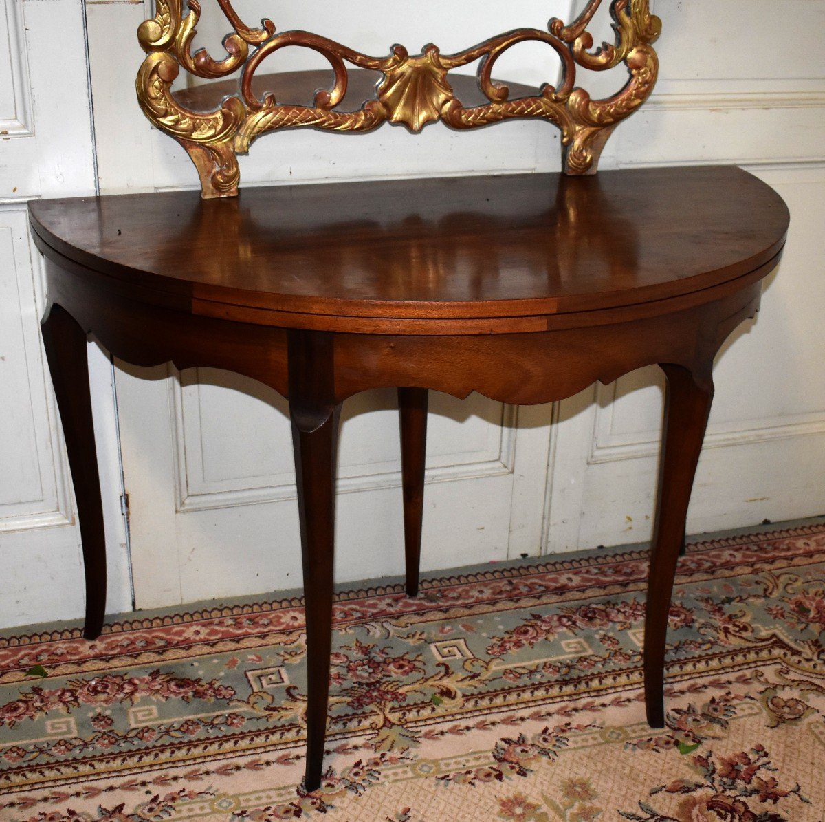 Louis XV Style Half Moon Game Table Forming Console.-photo-1