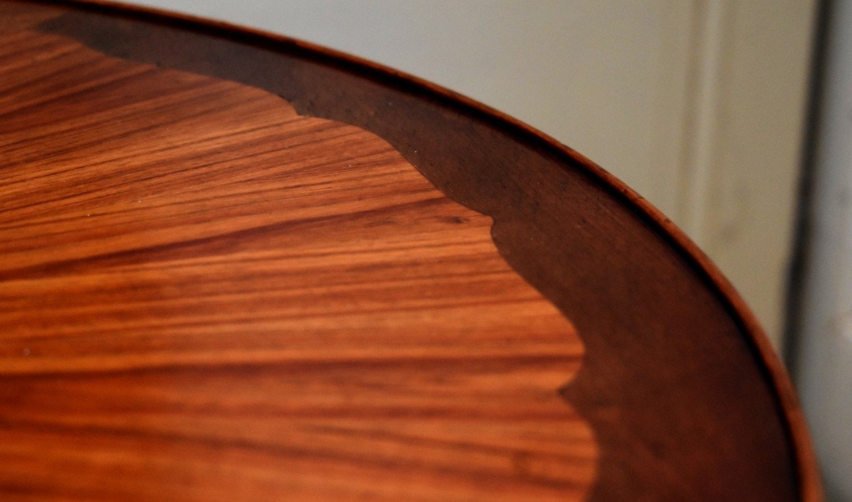 Salon Pedestal In Marquetry Of Sun, Middle Coffee Table. Louis XV Style.-photo-6