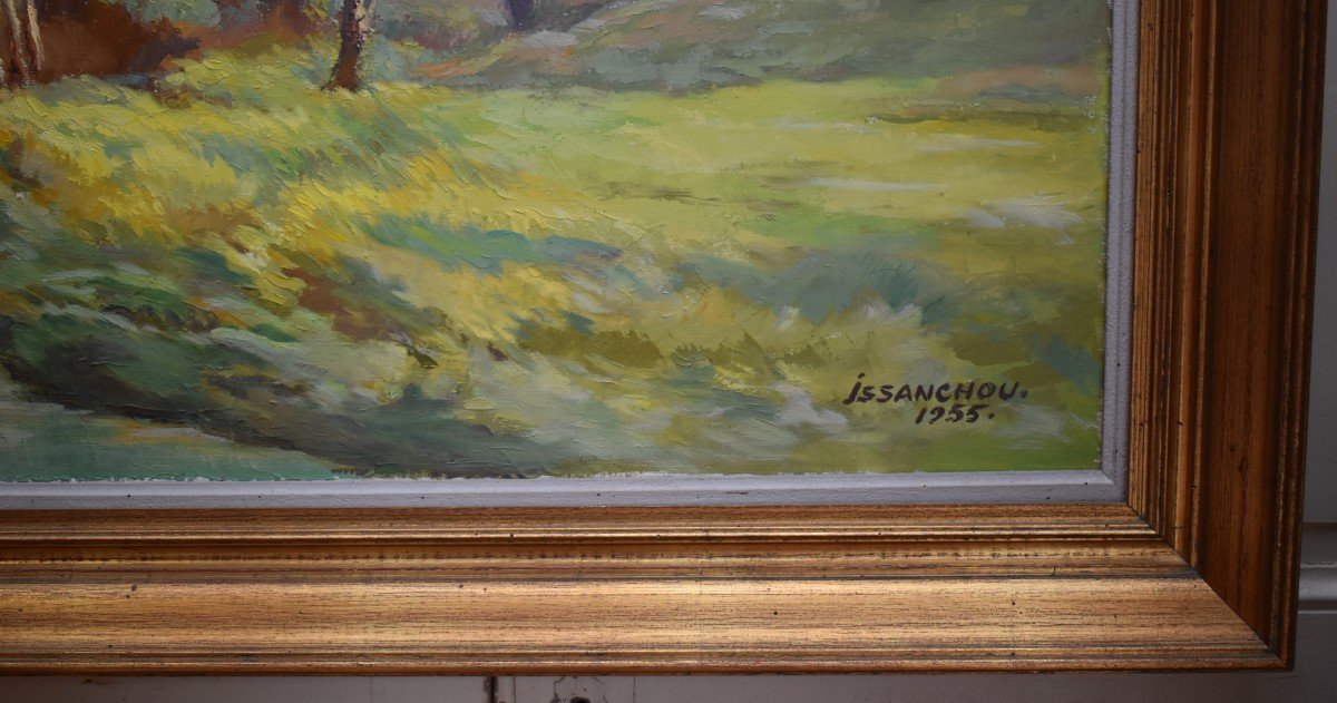 Jean Baptiste Issanchou (1875-1960), Emailleur, Céramiste, Peintre Limougeaud , Paysage Limousin,  école de Crozant.-photo-5